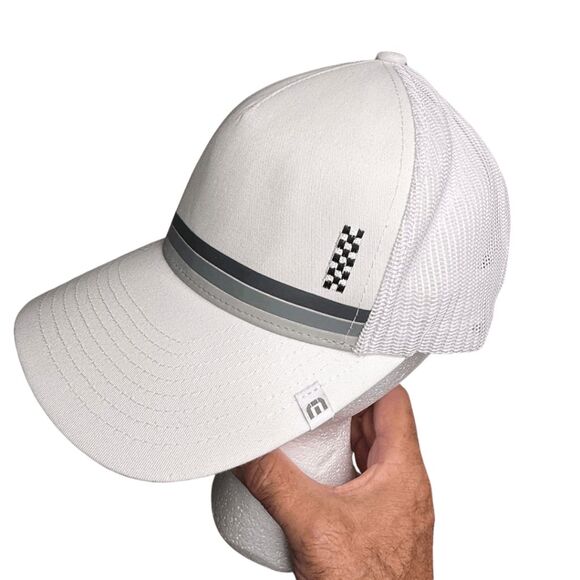 Travis Mathew Men's Snapback Mesh Trucker Ball Cap Hat White Adjustable - Picture 5 of 9